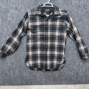 Vintage Pendleton virgin wool button up flannel shirt Mens size Medium w/ holes